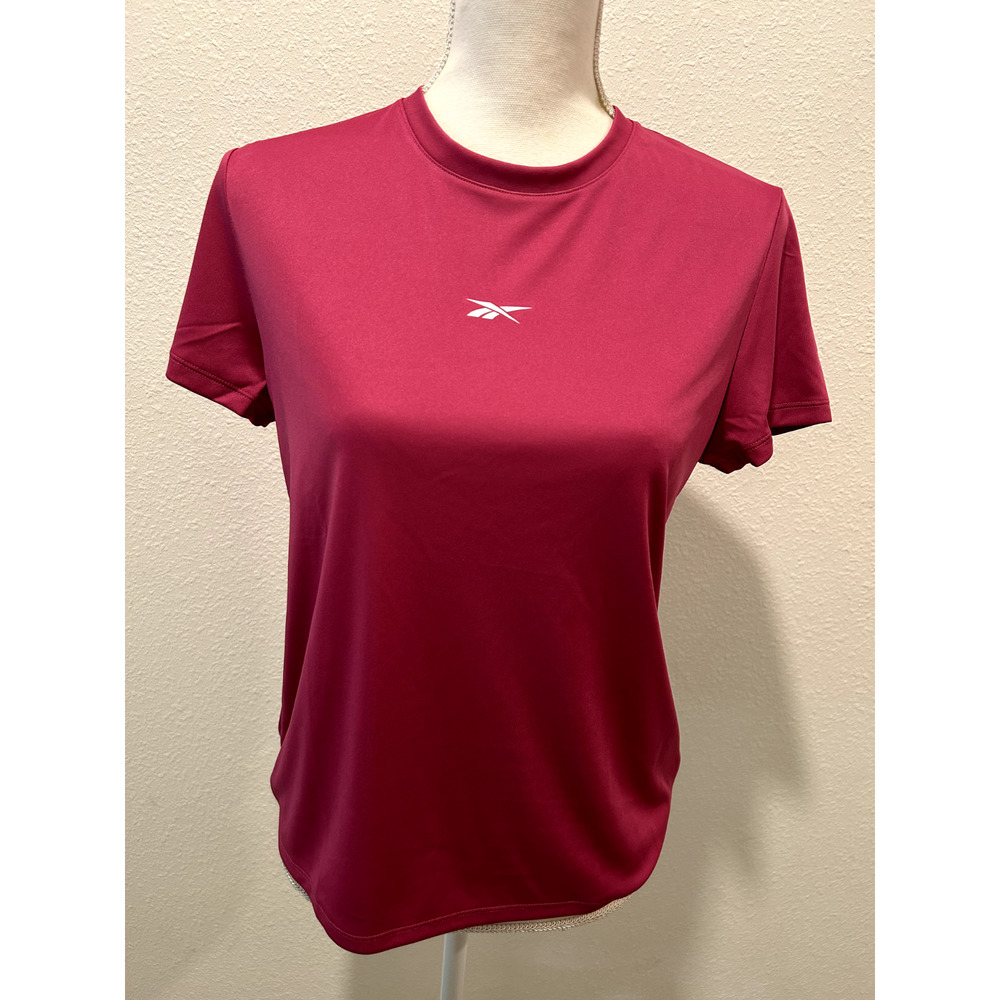 Reebok Women's Active Identity Performance Logo Tech T-Shirt Tee Training Pink